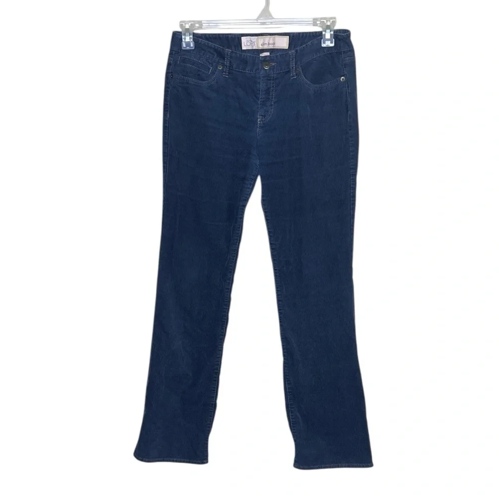 LOFT Slim Boot Cut Corduroy Classic Blue Women's Jeans